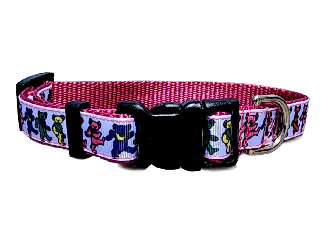 3/4" Pink Dancing Bears Dog Collar or Leash