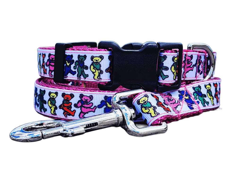 3/4" Pink Dancing Bears Dog Collar or Leash