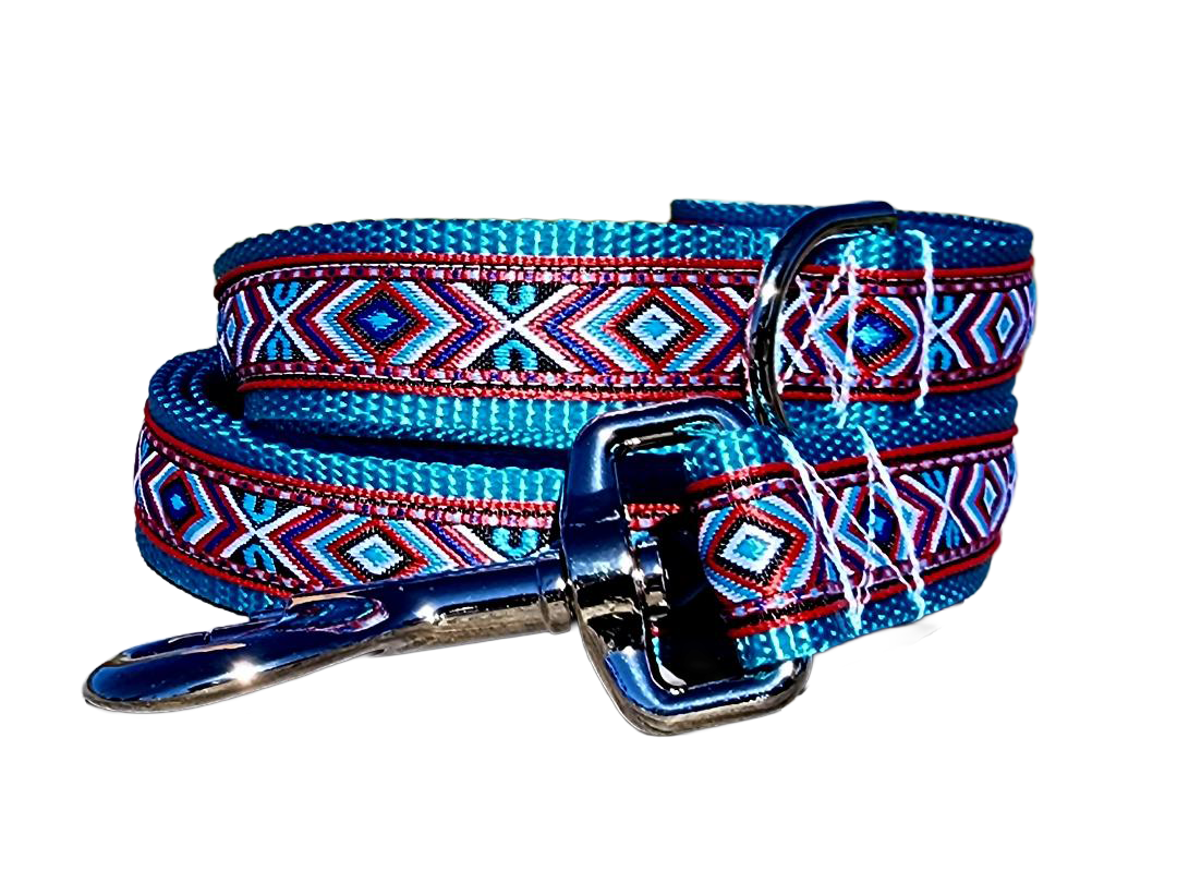 1" Red Southwest Dog Collar or Leash