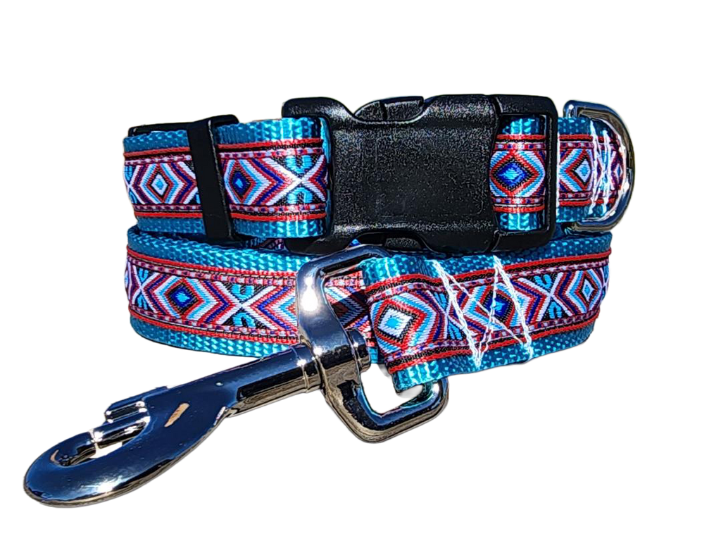 1" Red Southwest Dog Collar or Leash