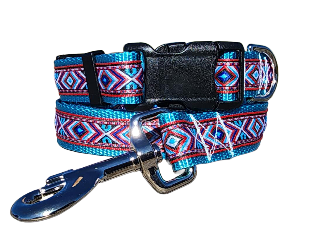 1" Red Southwest Dog Collar or Leash