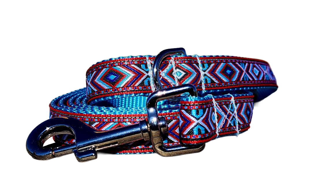 3/4" Red Southwest Dog Collar or Leash