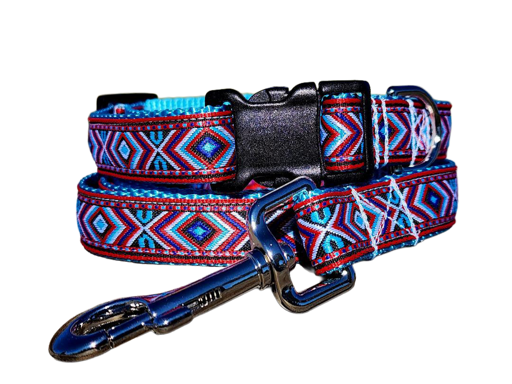 3/4" Red Southwest Dog Collar or Leash