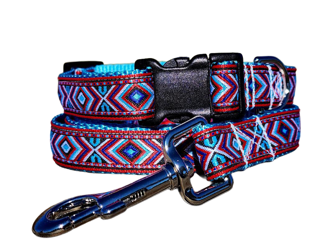 3/4" Red Southwest Dog Collar or Leash